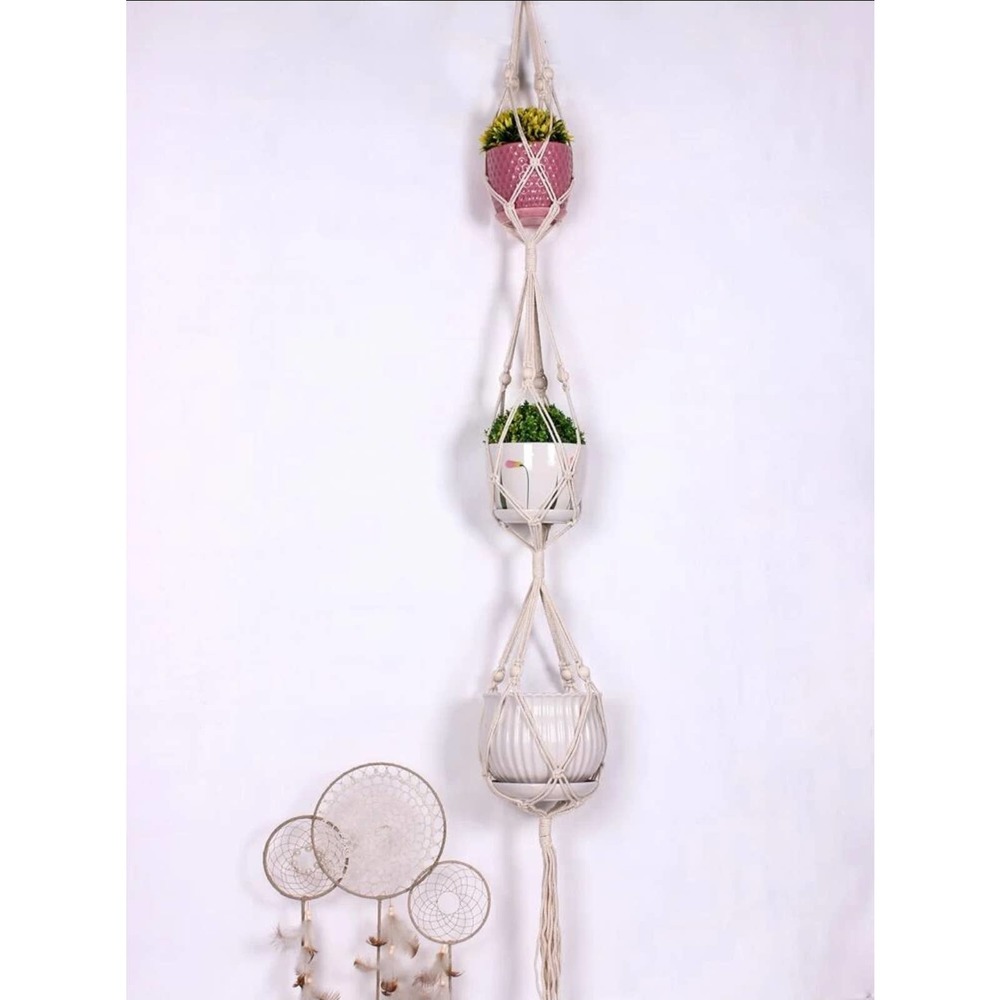 3 Layer Macrame Planter Holder, Macrame Succulent